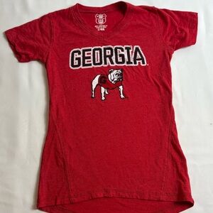 Red UGA Georgia Graphic Shaped T-Shirt